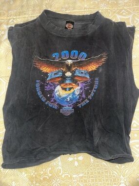 Harley-Davidson 2000 Eagle Graphic Tee - Black VINTAGE